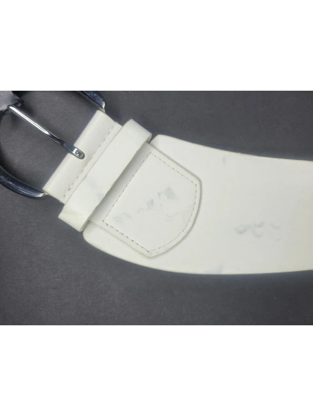 INC INTERNATIONAL CONCEPTS Womens Wide Stretch belt white M/L